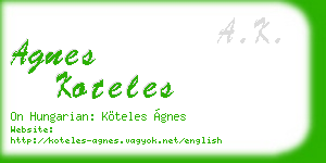 agnes koteles business card