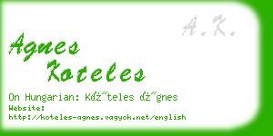 agnes koteles business card